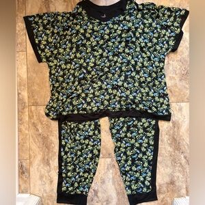 NWOT Cuddl Duds Plus Size Floral Short Sleeve Pajama Set Women’s 3X